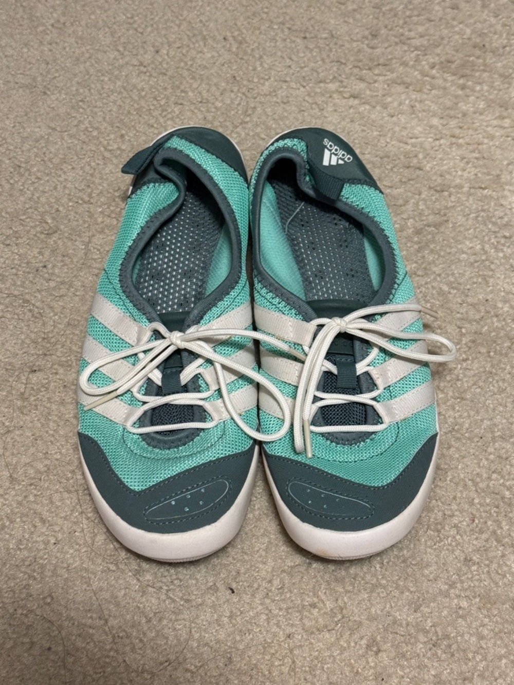 adidas Teal and White Slip-On water Sneakers